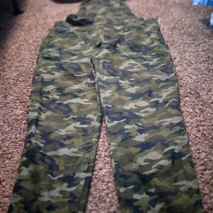 Denim camouflage ovedalls